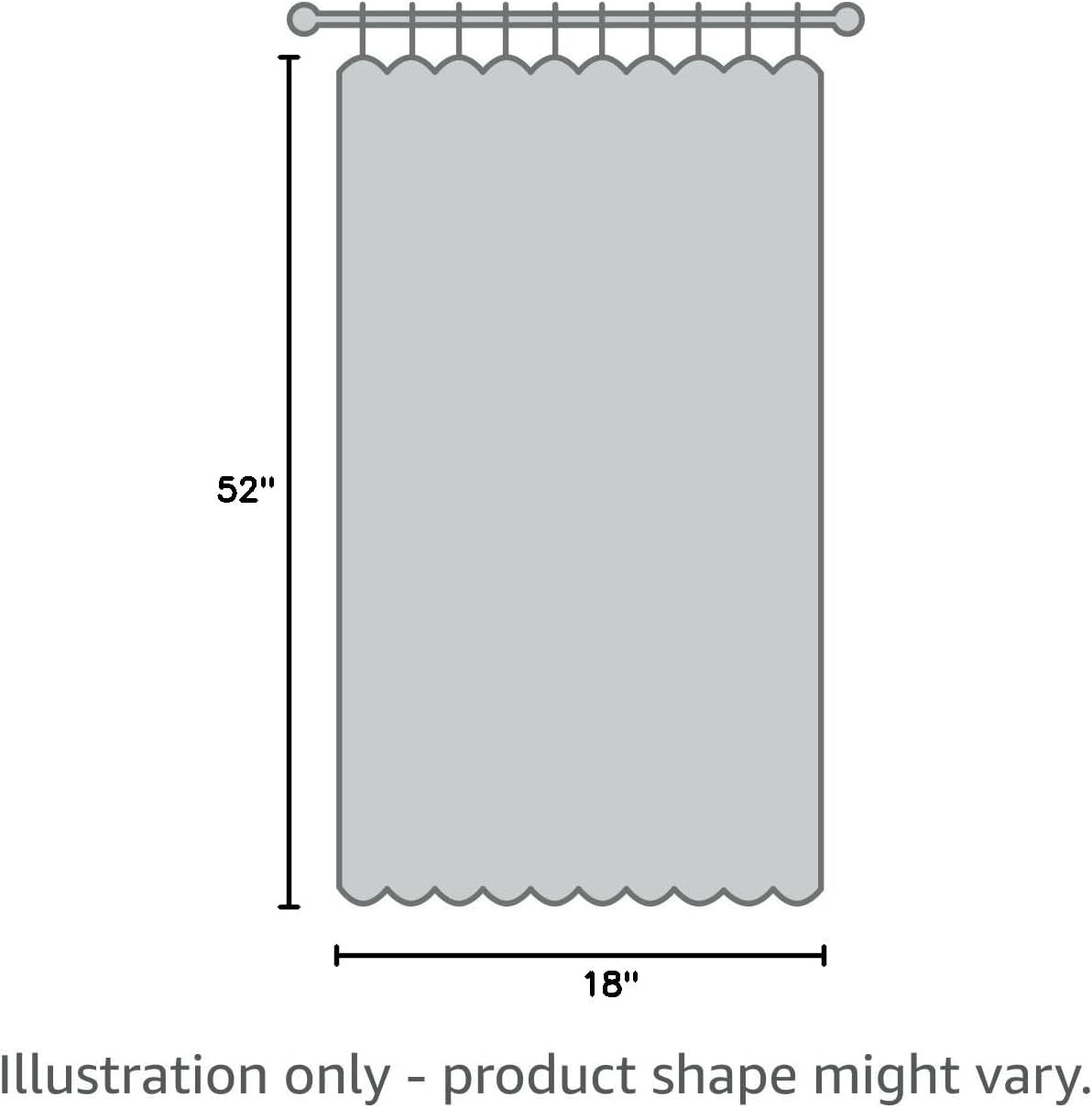 ChrisDowa Small Kitchen Valances for Windows - Grommet Short Thermal Insulated Room Darkening Window Valances Curtains for Living Room (2 Panels, Light Grey, 52 x 18 Inch)