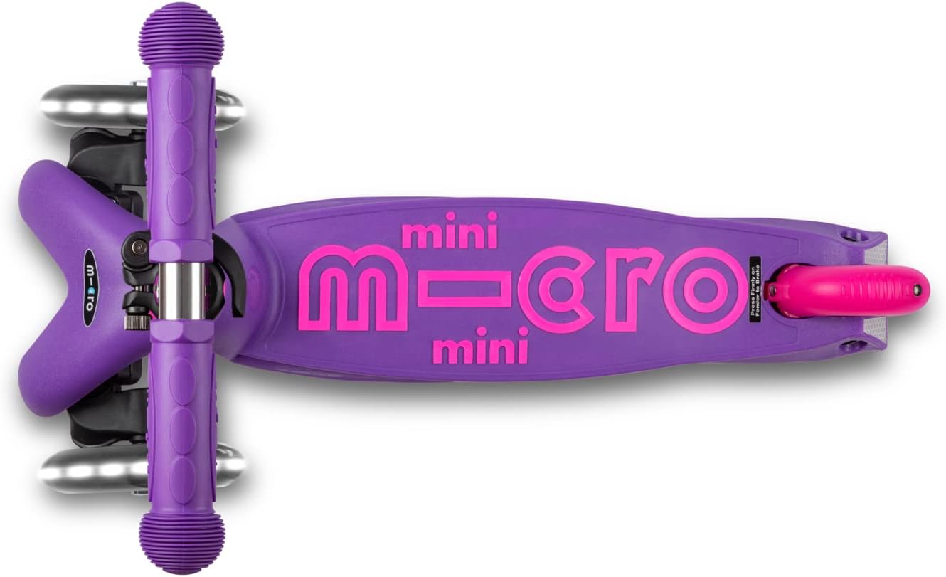 Micro Kickboard Mini Deluxe LED Three-Wheeled Lean-to-Steer Swiss-Designed Micro Scooter