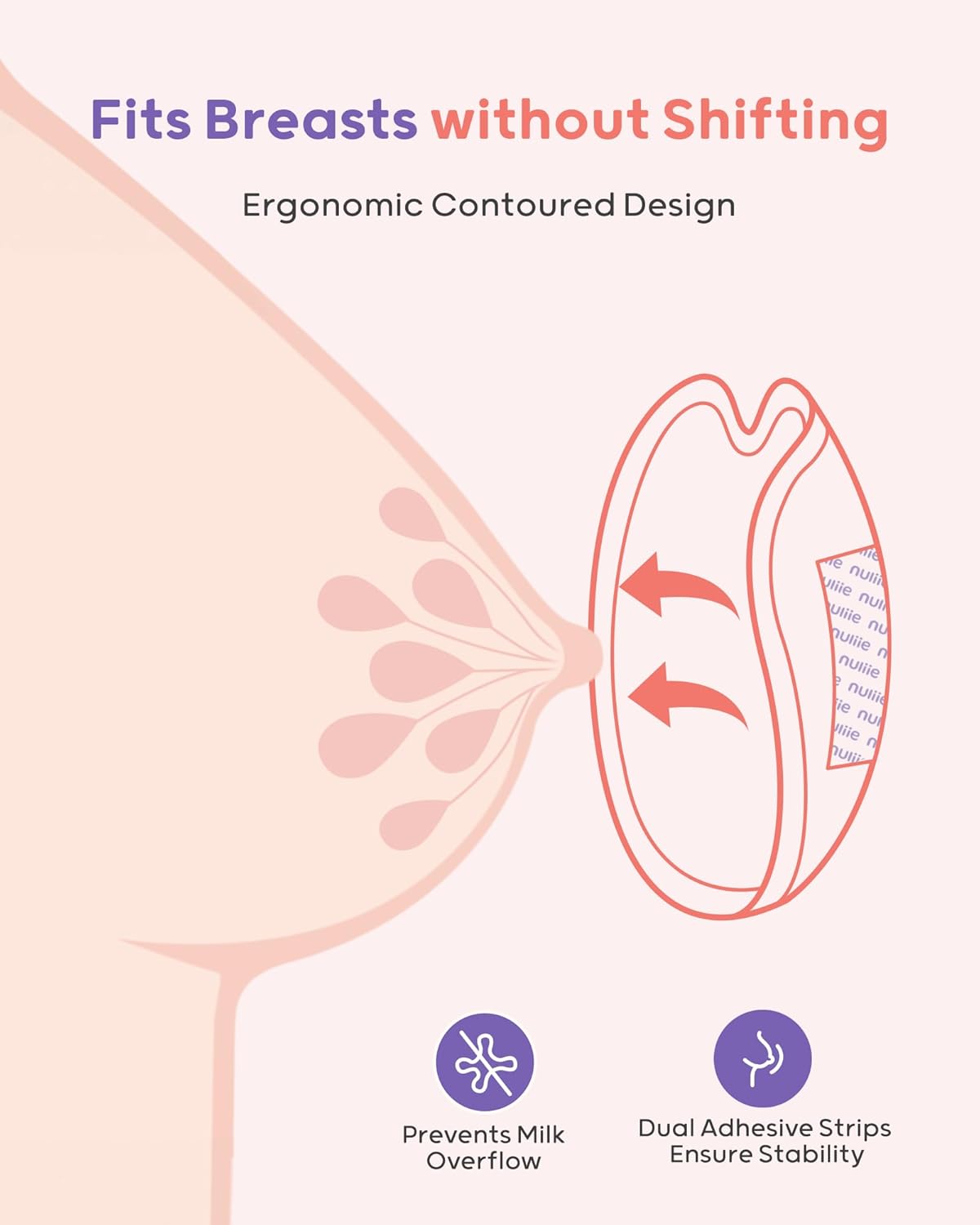 Nuliie Super Absorbent & Featherlight Disposable Nursing Pads 100 Count, Stay Dry, Soft & Breathable Breast Pads for Leaking Milk, Leakproof, Individually Packaged Breastfeeding Essentials for Moms
