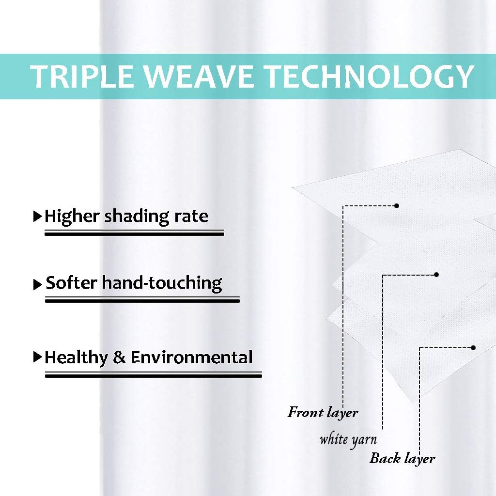 NICETOWN 100% Blackout Curtains 54 inches Long, Double-Deck Completely Blackout Window Treatment Thermal Insulated Lined Drapes for Small Window (White, 1 Pair, 42 inches Width Each Panel)