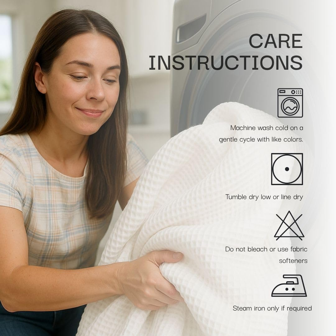 Salt Earth GOTS Certified 100% Organic Cotton Throw Blanket, 90" X 90" Waffle Blankets & Throws for Bed, Throw Blanket for Couch, Modern & Cozy Blanket, All Seasons, Comfy & Soft Blanket (Sea Foam)