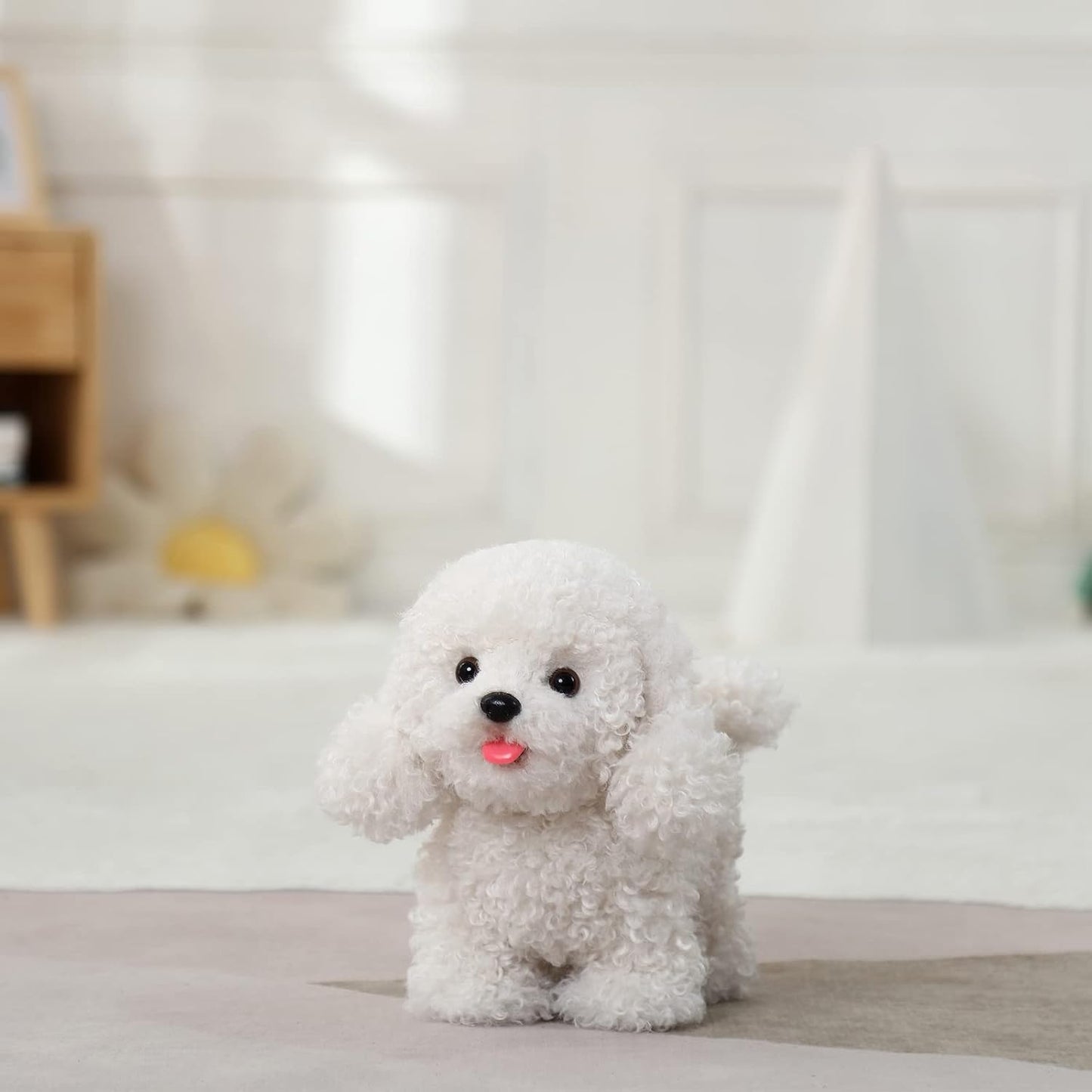 Electronic Walking Poodle Stuffed Dog Toy, Realistic Interactive Puppy Pet Dog, Walking, Barking,Wagging Tail & Talking,Present Pet Gifts for 3+ Year Boys Girls