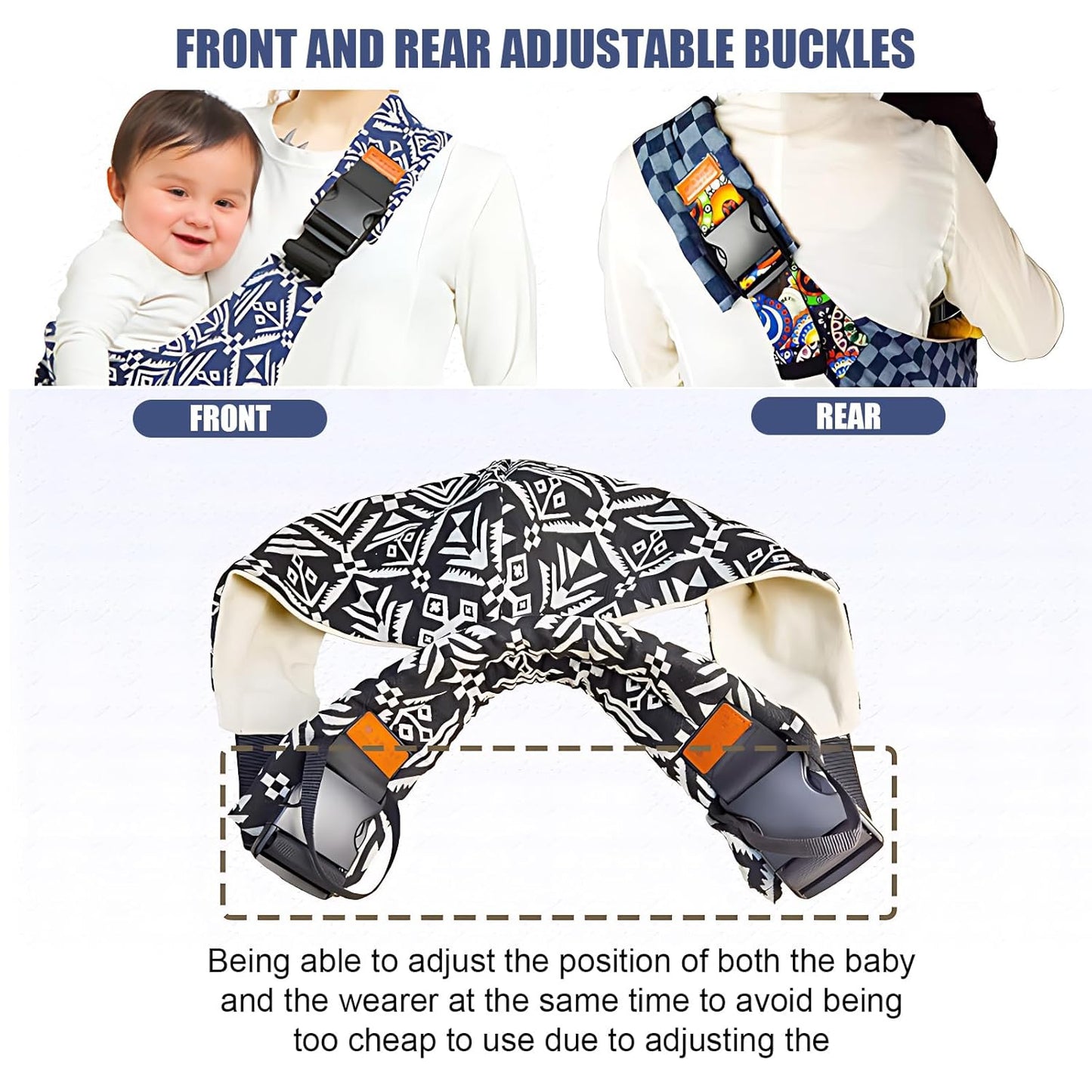 Baby Sling Carrier,Baby Sling,Toddler Carrier,Adjustable and Non-Slip Hip Seat Carriers Carrying 10-30 lbs(Grey Leopard)