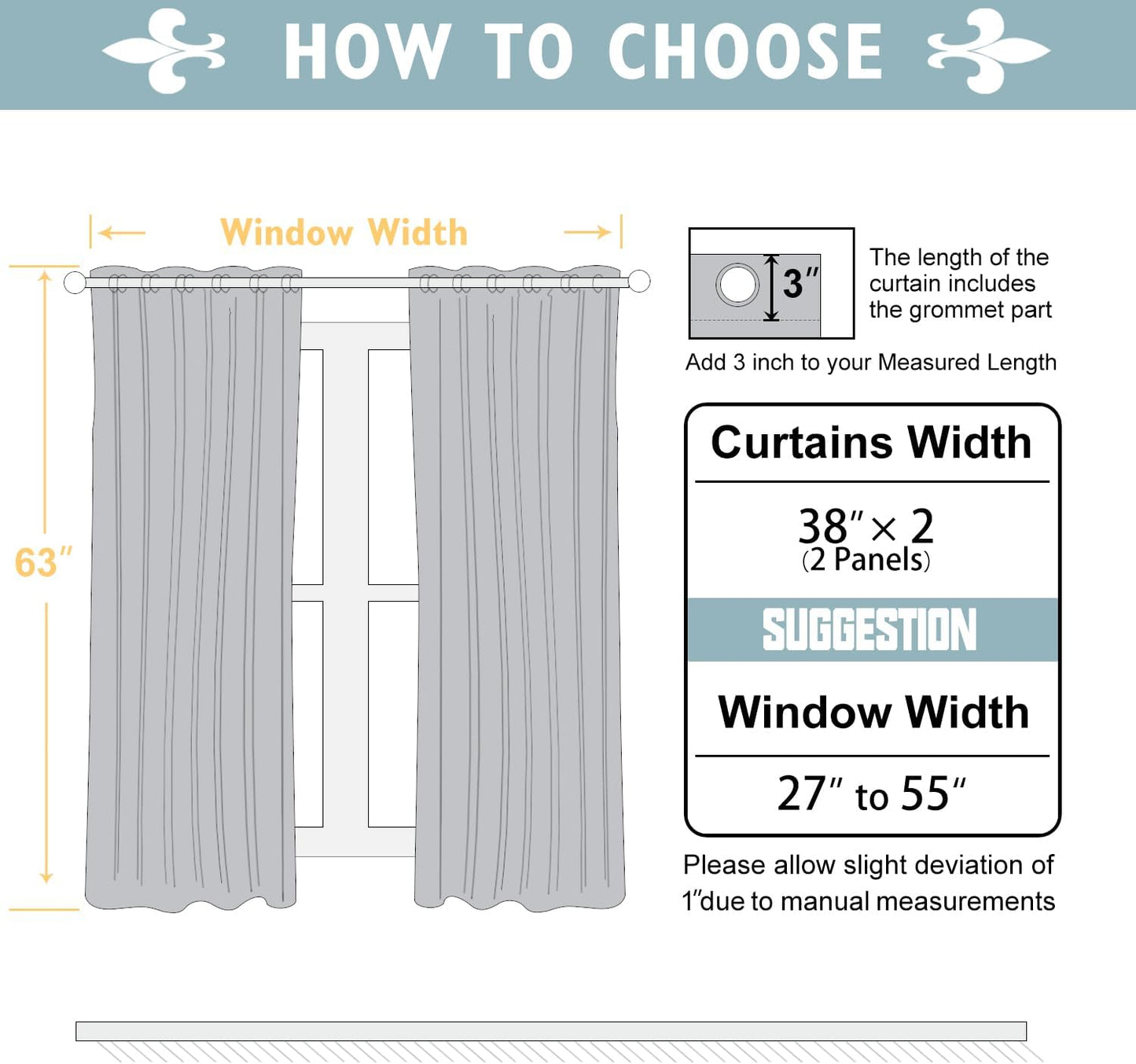 ChrisDowa 100% Blackout Curtains 63 inch Long for Bedroom with Black Liner, 2 Thick Layers Total Blackout Thermal Insulated Grommet Window Curtains 2 Panels Set (Burgundy, 38 x 63 Inch)