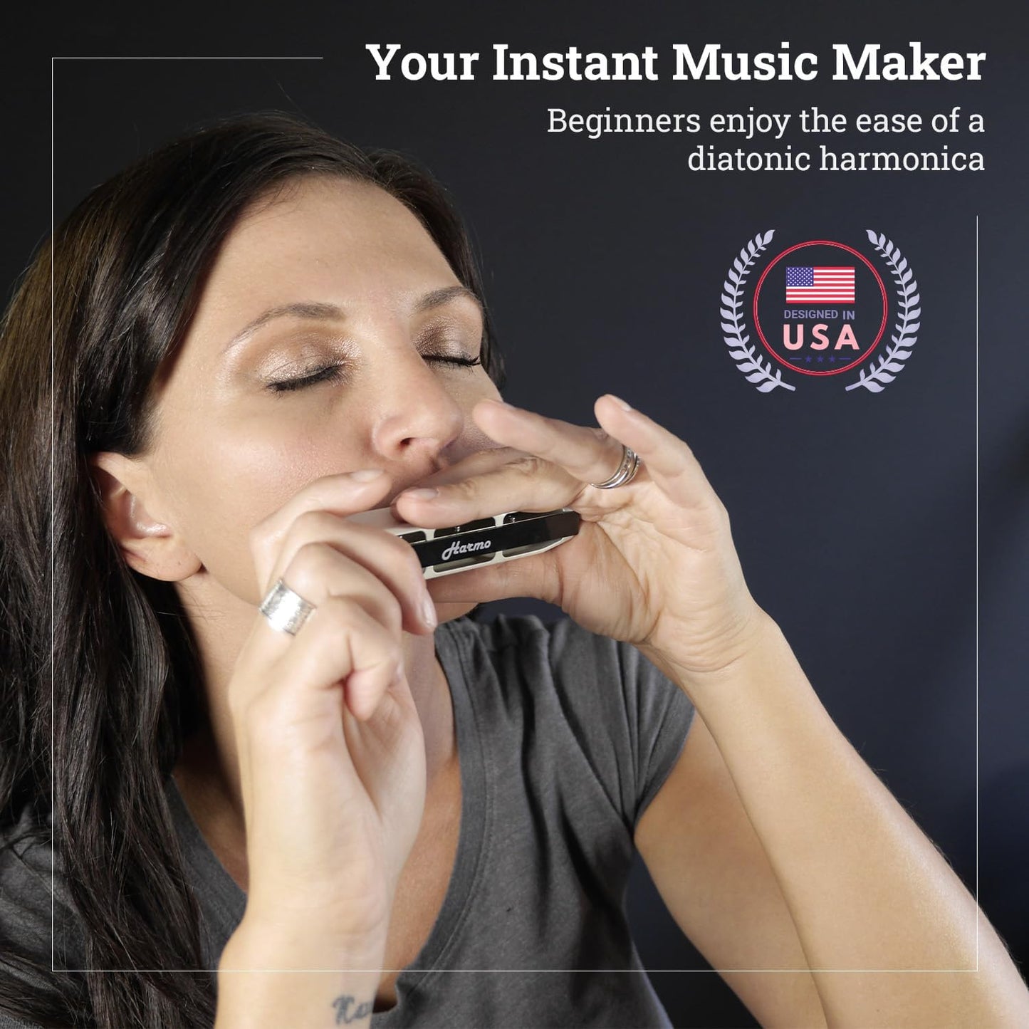 Harmo Polar Diatonic Harmonica Key of Ab - 10 Holes 20 Notes, Blues Harp Mouth Organ With Case, Phosphor Bronze Reeds, Suitable for All Genres, Harmonica for Kids, Adult, Beginners & Professionals