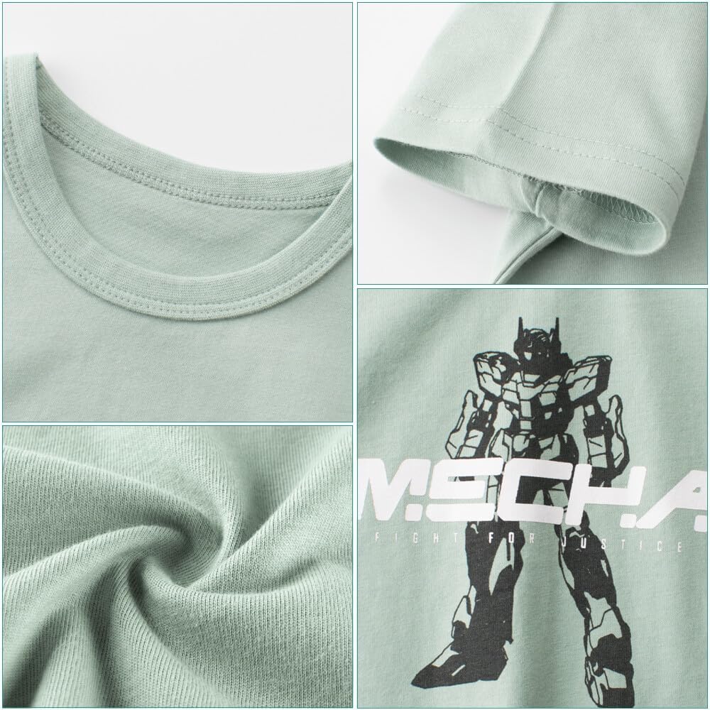 Boys' 4-Pack Excavator Short Sleeve Crewneck T-Shirts Top Tee Size 2-7 Years Toddler Boys' Value Pack Cotton T-Shirt