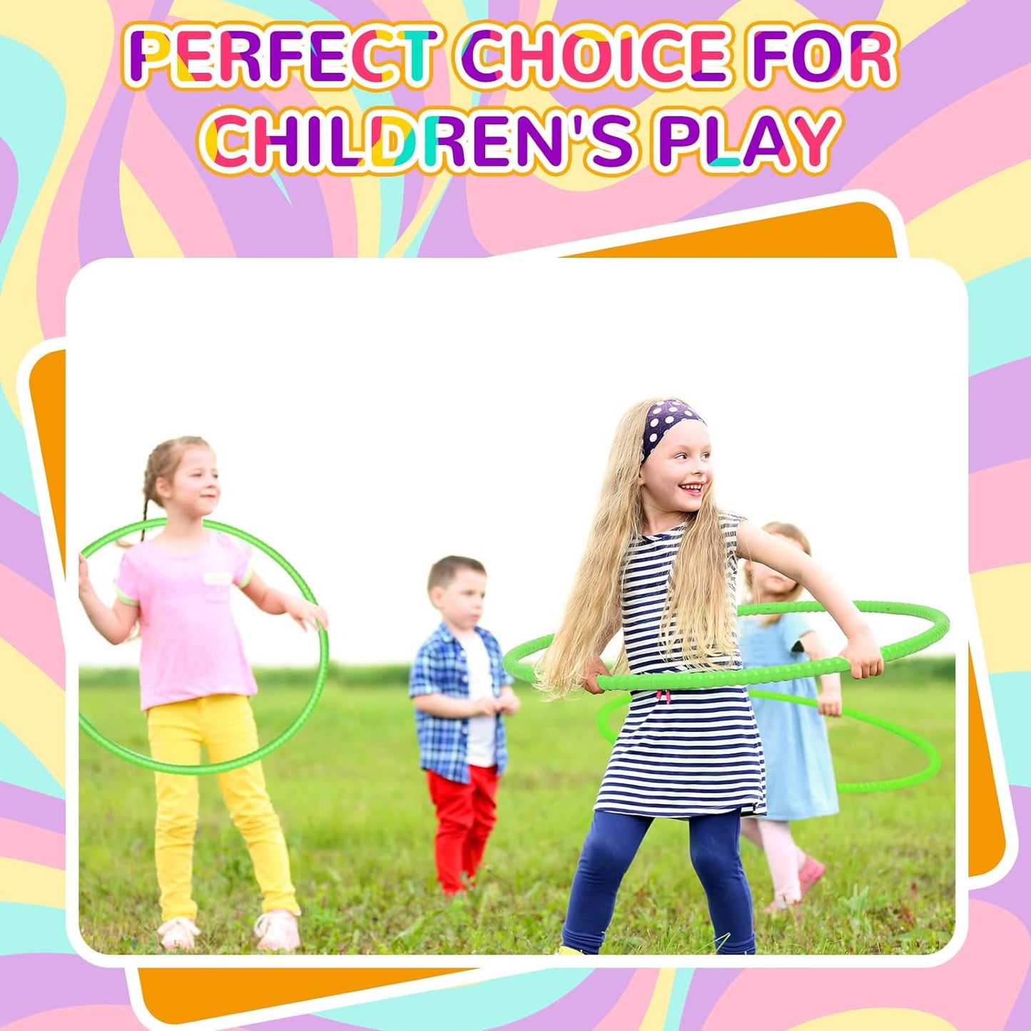 Shappy 6 Pcs Exercise Hoop Detachable Adjustable Plastic Toy Playground Toys Colored Hoop Circles for Teens Games Gymnastics Dog Agility Equipment Party Decor