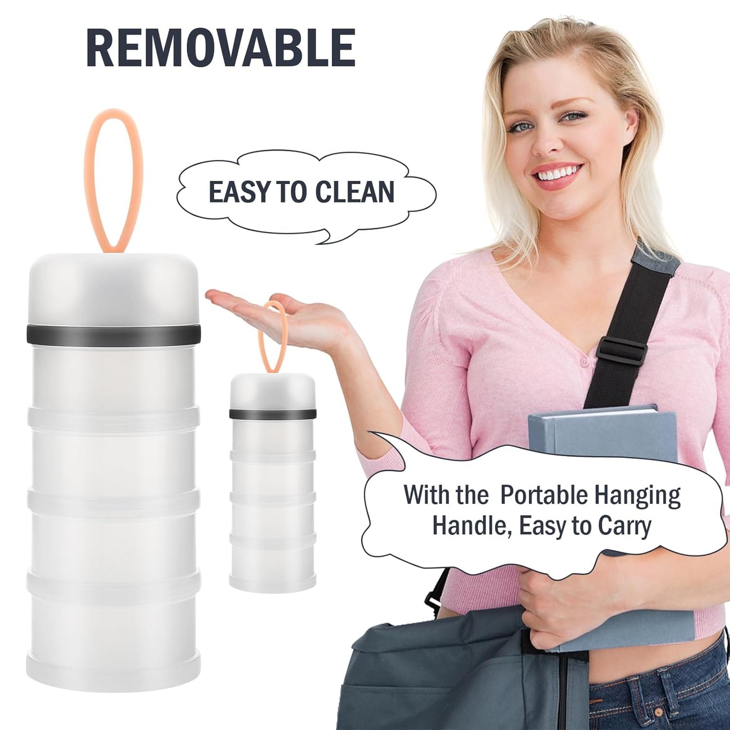 Accmor Baby Formula Dispenser On The Go, Stackable Formula Dispenser Formula Container to Go, Non-Spill Portable Milk Powder Kids Snack Storage Container, BPA Free