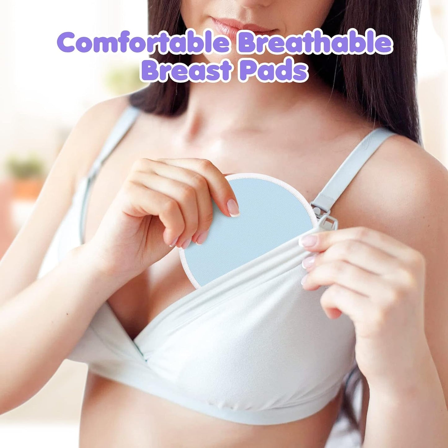 14 PCS Reusable Breast Pads for Breastfeeding – Washable Nursing Pads, Reusable Nursing Pads with Wash & Carry Bags, 4.7 Inch