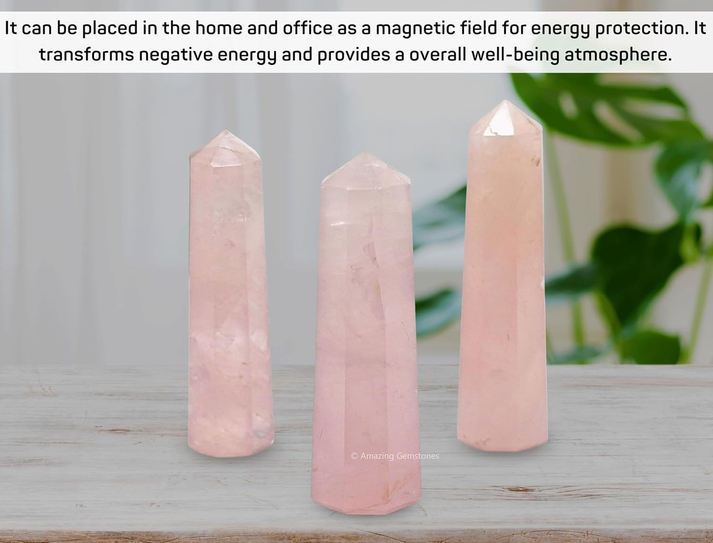 Amazing Gemstone Rose Quartz Crystal Towers - Natural Healing Crystal Point Obelisk for Reiki Healing and Crystal Grid (2 Inch to 3 Inch)