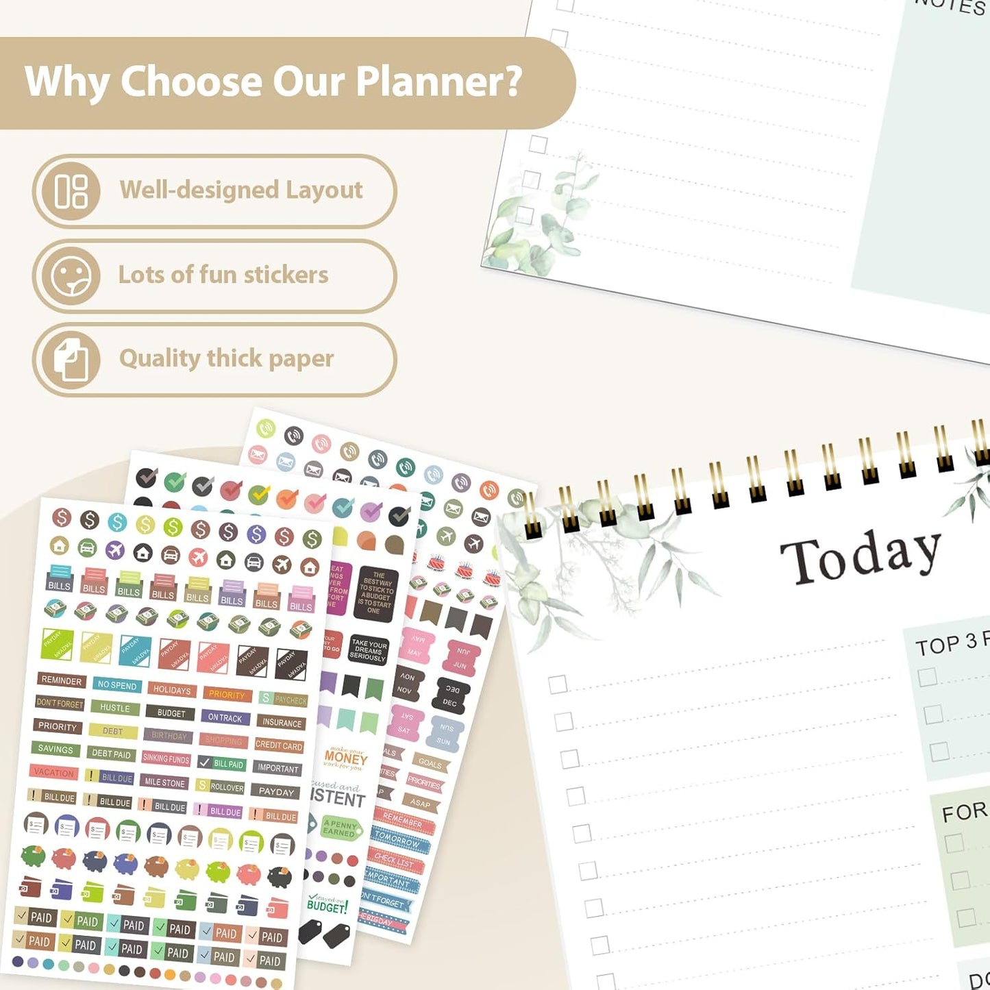 Weekly To Do List Notepad, Undated Planner with 52 Sheets (8.5''x11''), Desk Weekly Planner for Women & Man, Home School & Work (H-Leaf)