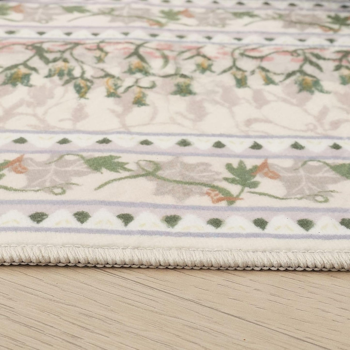 3x5 Washable Rug Impressionist-Style Vintage Non Slip Low Pile Small Carpet for Bedroom Bedside Kitchen Entryway Kids Room Office College Dorm Essentials for Girls, Beige