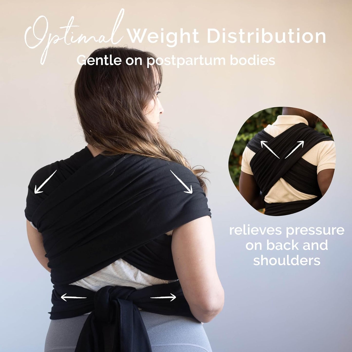 Boba Baby Wrap Carrier – Original Baby Sling Carrier for Newborns (7–35 lbs), Soft, Secure, Hands-Free & Ergonomic, Ideal for Comfortable Bonding, New Parents (Black)