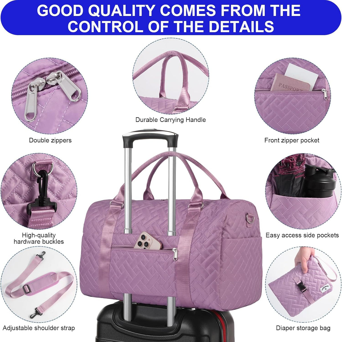 Diaper Bag Tote: Mommy Bag, Baby Bag for Boy and Girl, Mom Hospital Bag, Twins or 2 Kids Diapers Bag