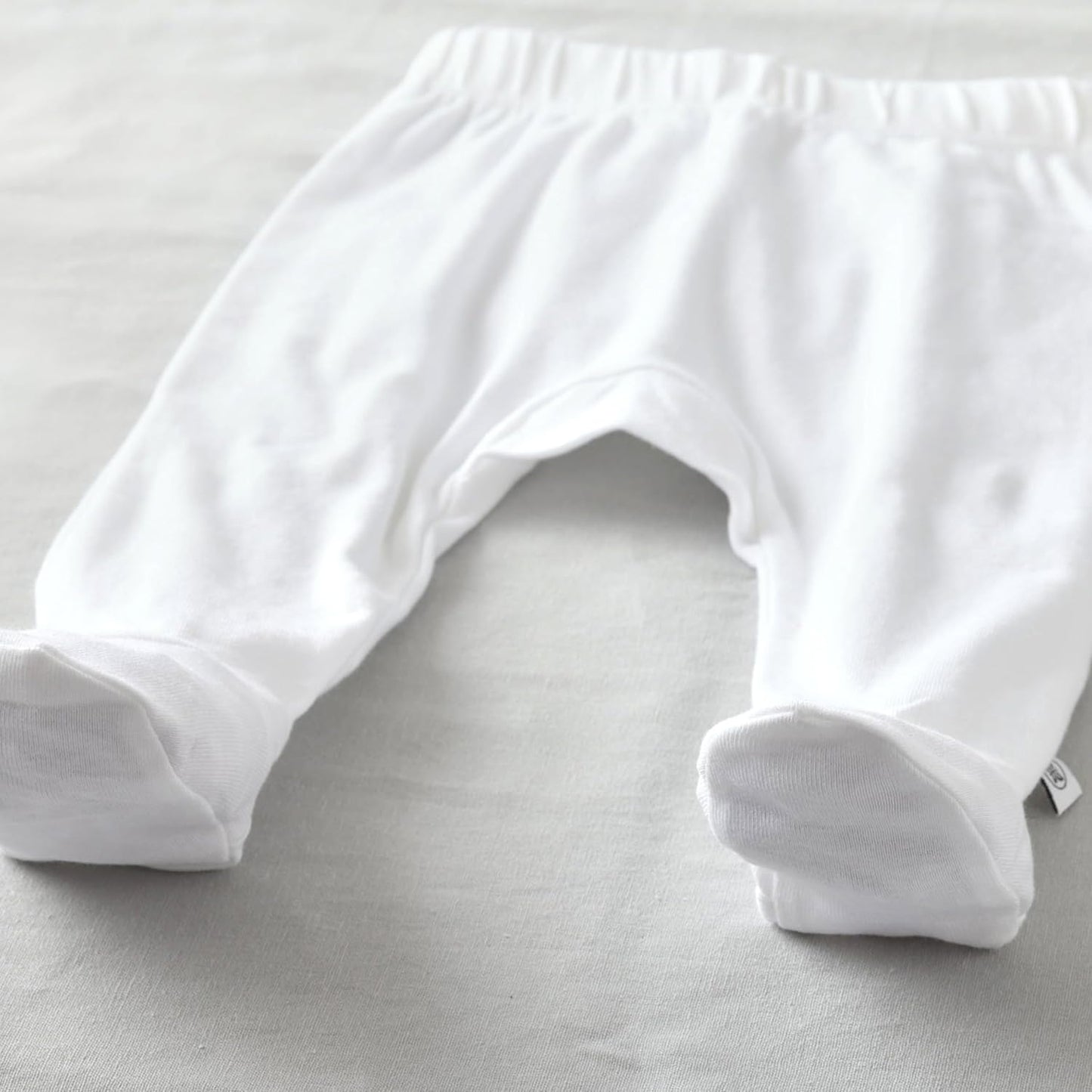 HonestBaby 3-pack Footed Pants Roomy Fit Pull on Bottoms 100% Organic Cotton for Infant Baby Boys, Girls, Unisex
