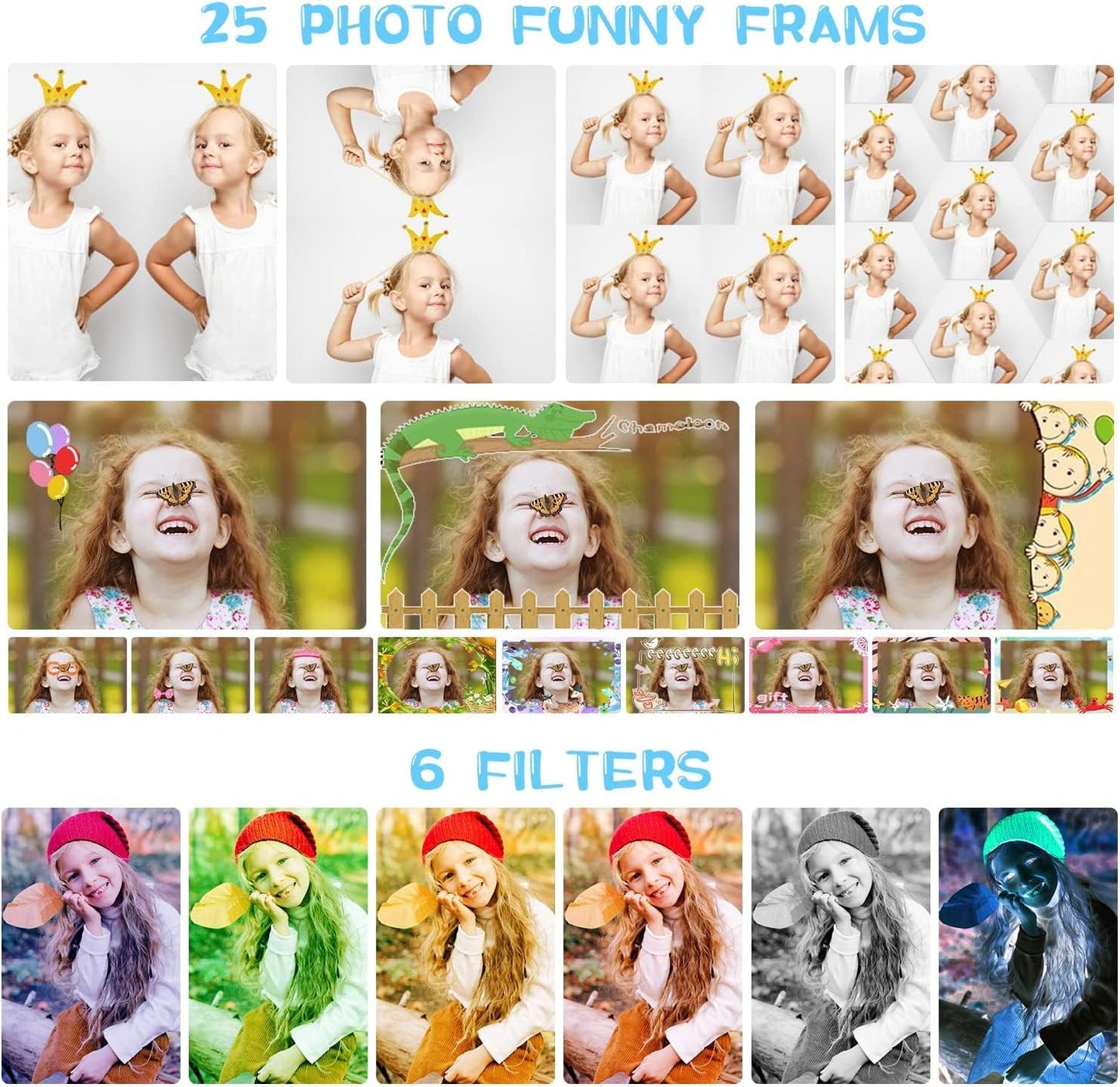 Kids Camera, Toddler Kid Digital Camera with 180°Flip Lens & 2.4in IPS Screen, Birthday Festival Gifts Present Toy for 4 5 6 7 8 9 10 11 Year Old Girls/Boys, 32 GB Card Included, X101