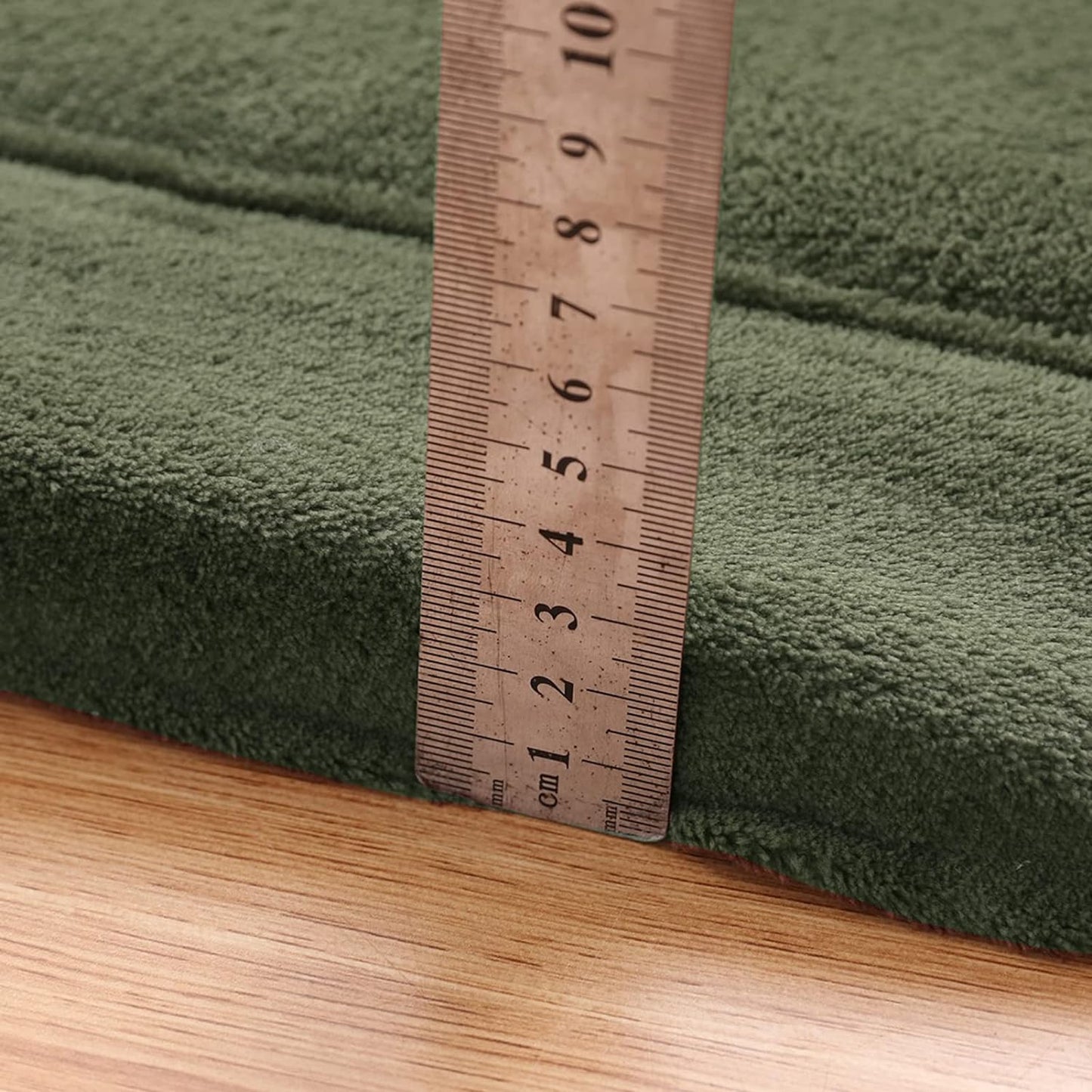 MAXYOYO Coral Velvet Area Rug, Thick Japanese Tatami Mat Living Room Carpet with Non-Slip Backing, Large Solid Color Mat for Bedroom Dormitory Yoga, Olive Green, 78 by 158 inch