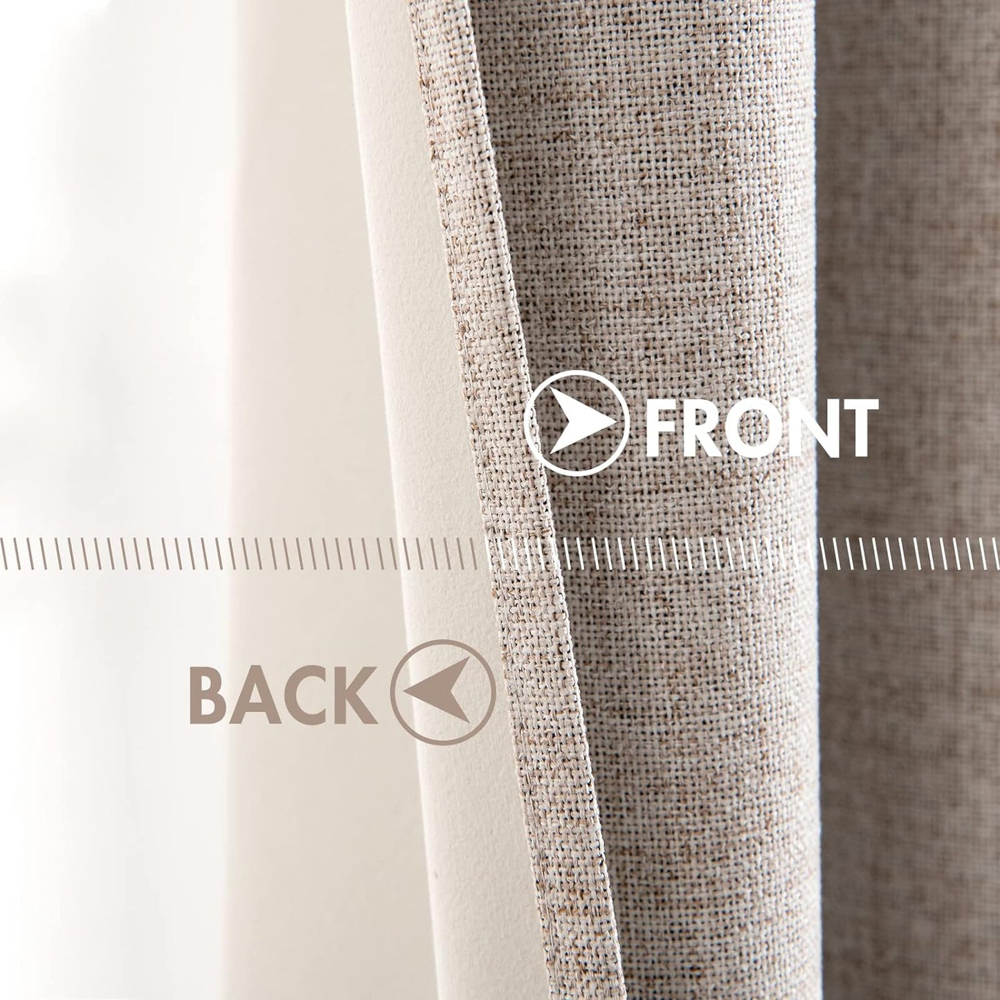 MIULEE Linen Blackout Curtains and Drapes 100% Room Darkening Thermal Insulated Grommet Window Panels with Coating 2 PCs W 42 x L 63 inches Khaki
