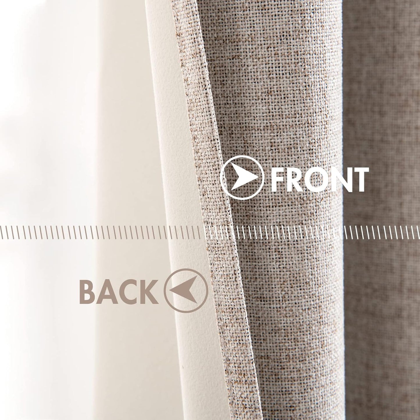 MIULEE Blackout Curtains for Bedroom Linen Texture Solid Thermal Insulated Natural Khaki Grommet Room Darkening Curtains & Drapes Luxury Decor for Living Room Nursery 52x54 Inch (2 Panels)