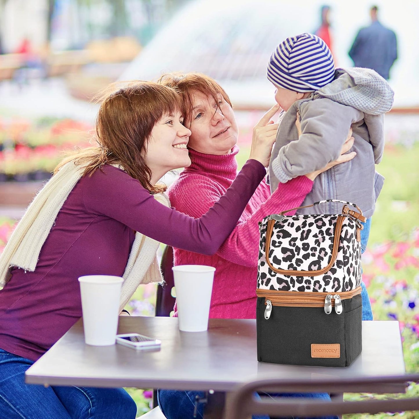 Momcozy Insulated Baby Bottle Bag, Multi-Function Breastmilk Cooler Bag, Fit as Wine Carrier or for Milk Bottles Like Dr. Brown, Comotomo, Philips, Nuk, Lansinoh, etc.