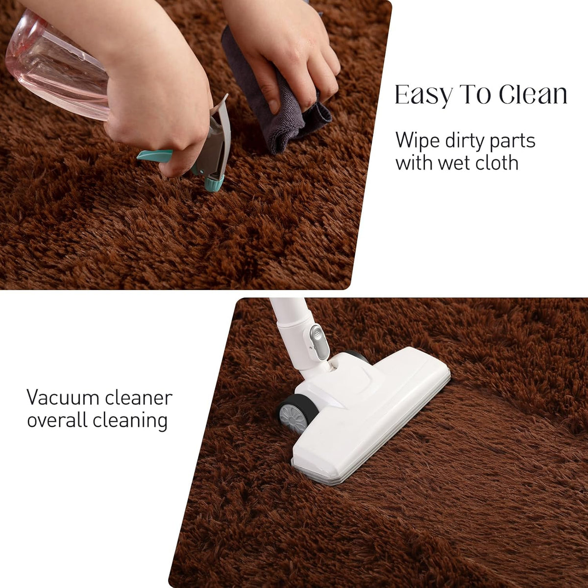 Luxury Area Rug, 6x9 Rugs for Living Room, Ultra Soft Rugs for Bedroom, Non-Slip Indoor Carpet for Nursery, Kids Room, Playroom, Home Decor, Brown