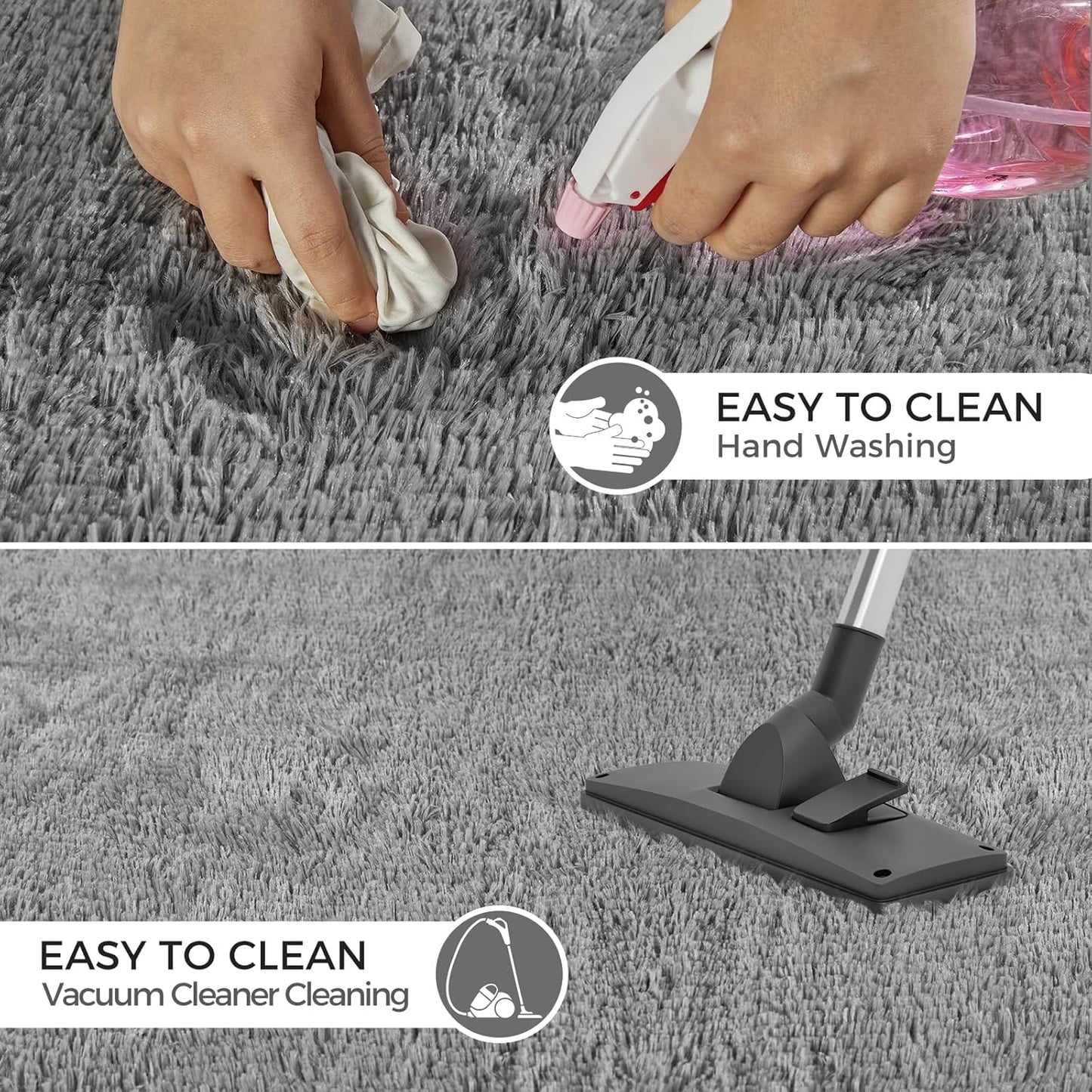Ultra Soft Rug for Living Room, 4X6 Fluffy Shag Area Rug for Bedroom, Modern Shaggy Carpets Fuzzy Rug for Teens Dorm Nursery Home Decor Aesthetic, Upgrade Anti-Skid Durable, Grey