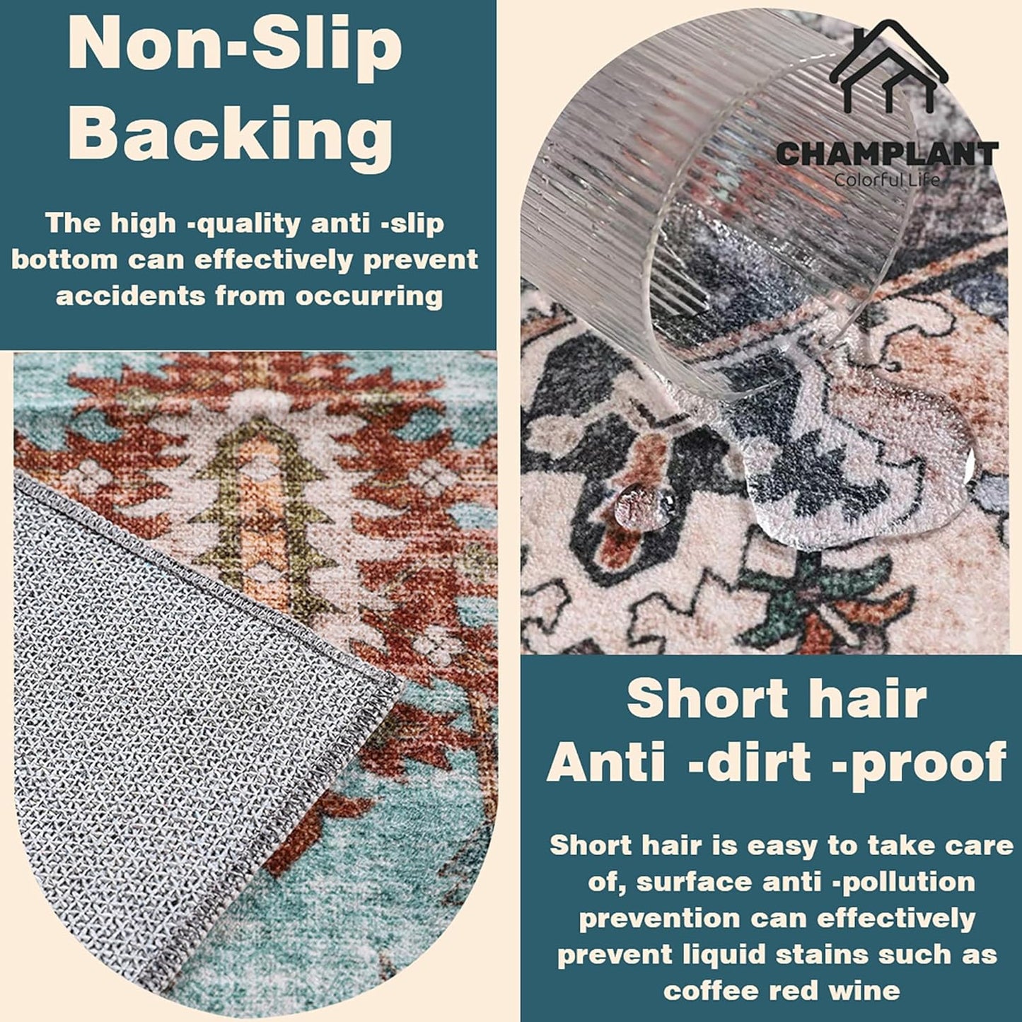 Area Rug 10x14 Washable Orange Gray Vintage Traditional Mat Distressed Indoor Foldable Thin Retro Accent Floral Non Slip Carpet for Living Room Dining Room Office