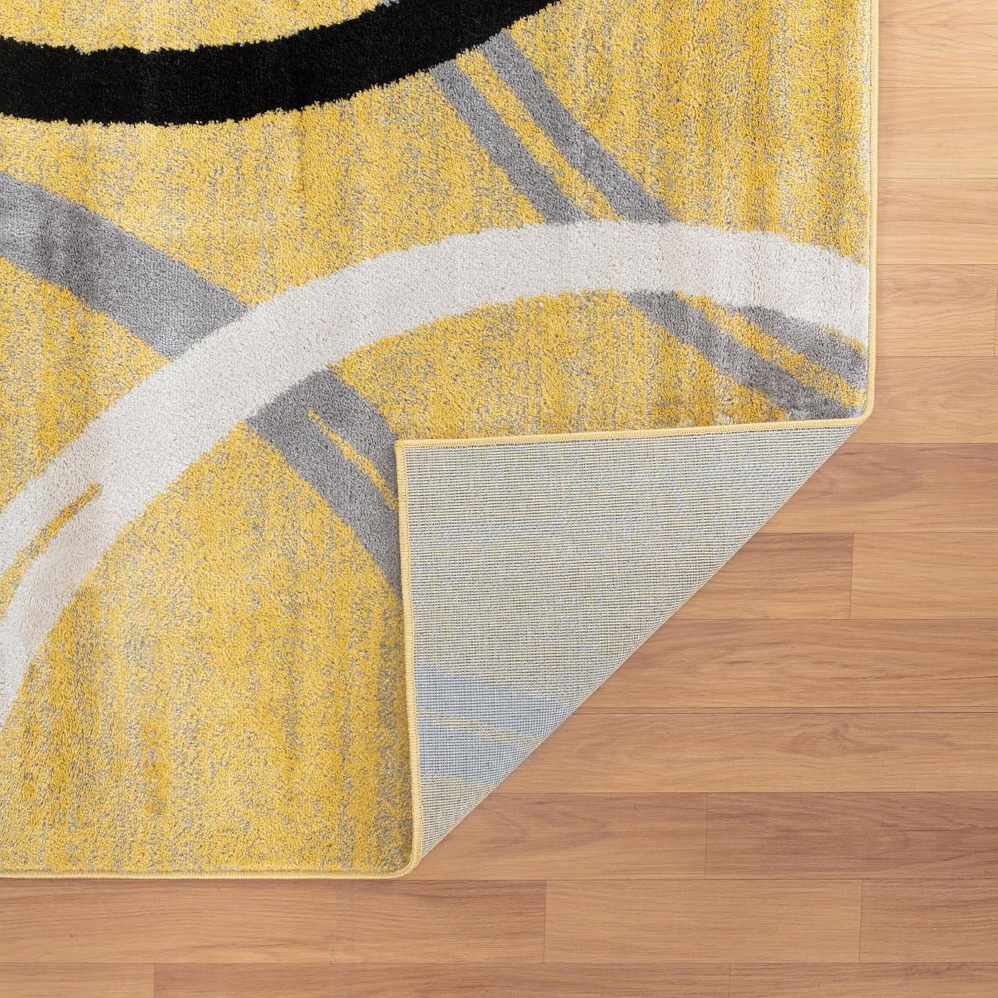 Rugshop Modern Wavy Circles Design Area Rug 2' x 3' Yellow