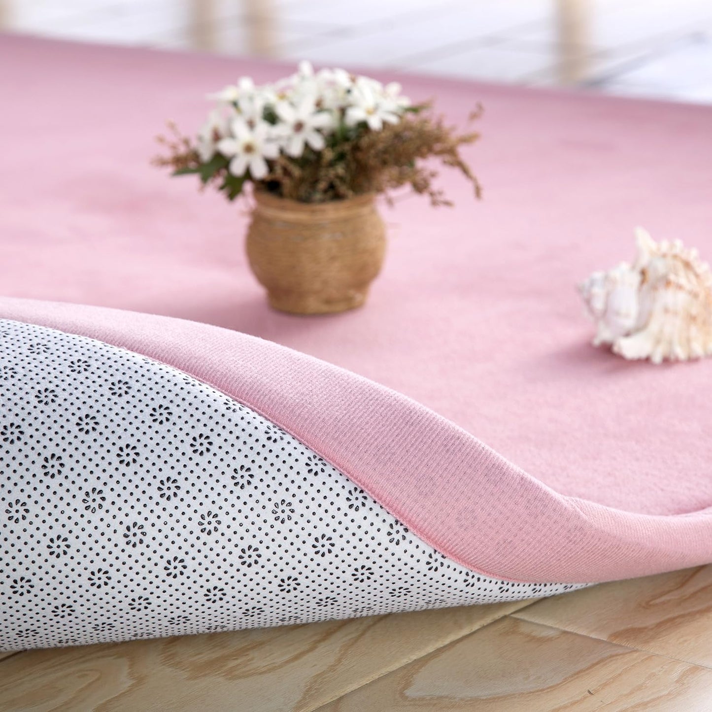 Stylish Coral Velvet Mat, V-mix Handmade weaving Plush Foam Play Crawling mat for Baby, Toddler, and Children Play Mat, Yoga Mat, Exercise Mat-Cushy- Soft & Thick Hypoallergenic, Non-toxic, Reversible