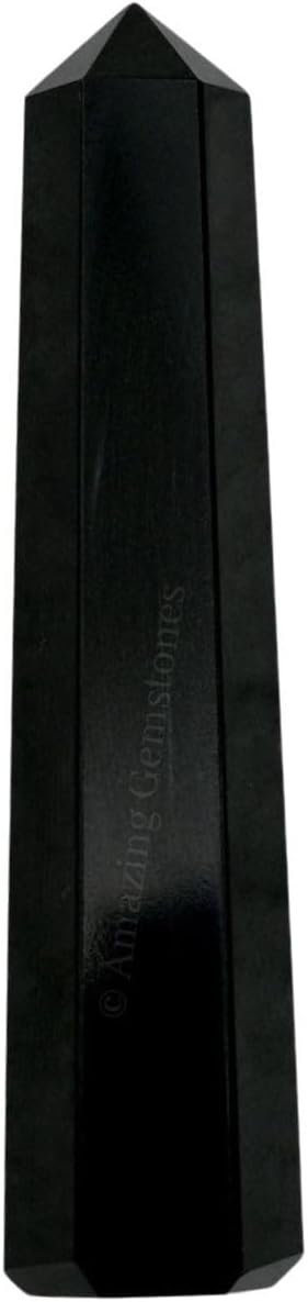 Amazing Gemstone Black Agate Crystal Towers ~ Natural Healing Crystal Point Obelisk for Reiki Healing and Crystal Grid (3- Inch)