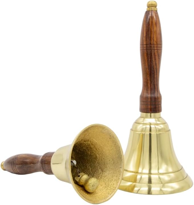 Engravable Brass Bell - School Teacher Handbell - Great Gift for Teachers - Wedding Bell