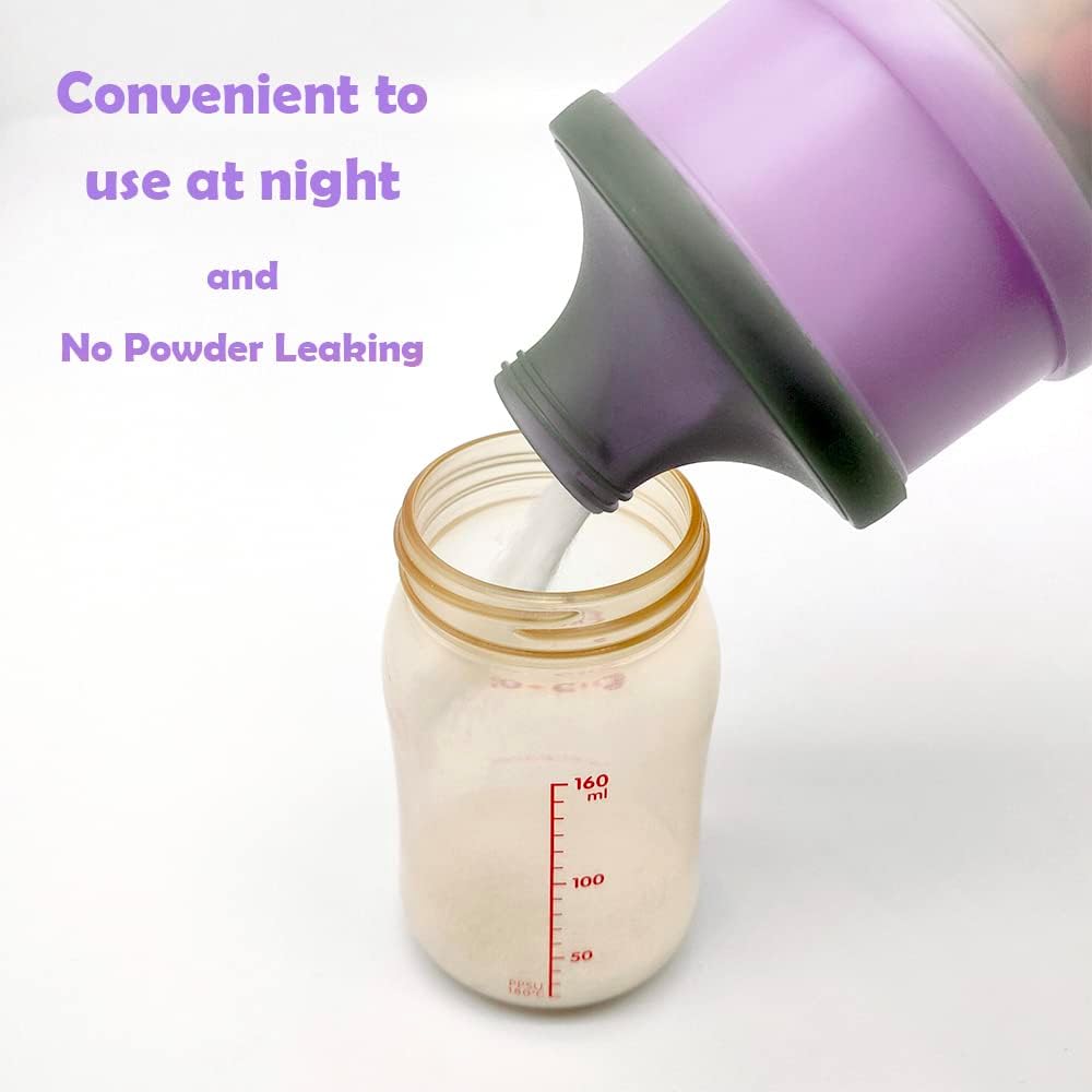 Baby Formula Dispenser, Formula Container, Portable Milk Powder Dispenser Container, Baby Feeding Travel Storage Container, Non-Spill Stackable Baby Snack Storage Container, BPA Free, 2 Packs