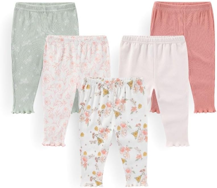 Unisex Baby Boy Girl Pants Sets Cotton Soft Infants Bottoms Casual 5 Pack 0-12 Month Babies' Leggings