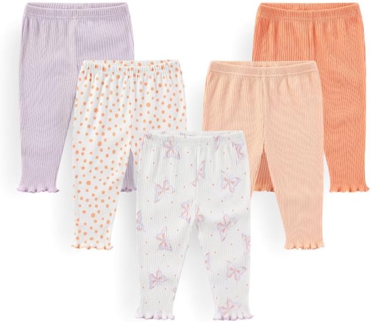 Unisex Baby Boy Girl Pants Sets Cotton Soft Infants Bottoms Casual 5 Pack 0-12 Month Babies' Leggings