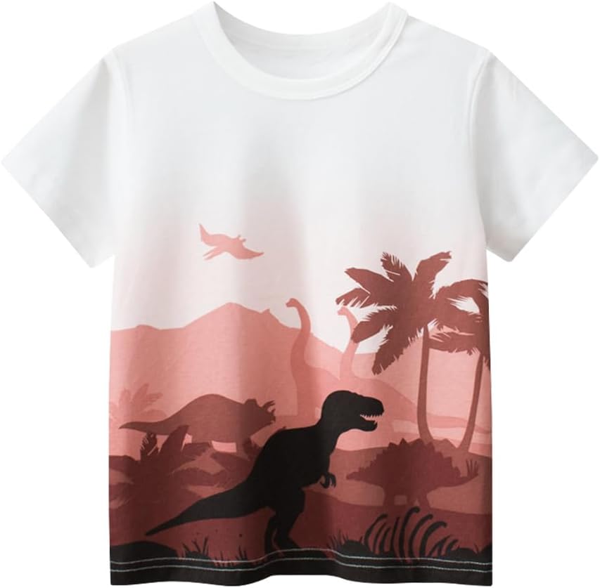 Boys' 4-Pack Excavator Short Sleeve Crewneck T-Shirts Top Tee Size 2-7 Years Toddler Boys' Value Pack Cotton T-Shirt