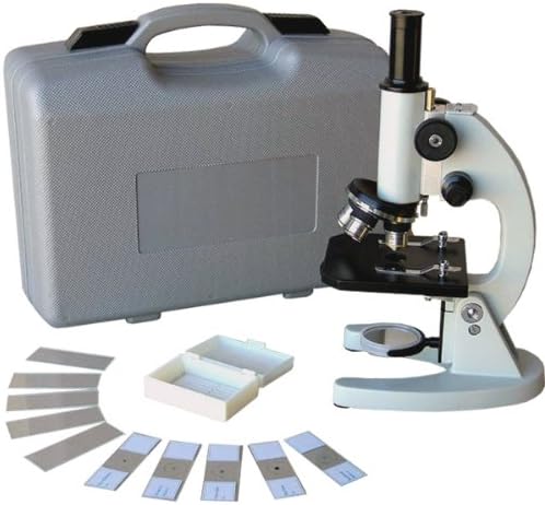 AmScope M60A-PS25 Monocular Student Compound Microscope 40X - 640X + 25 Prepared Slides