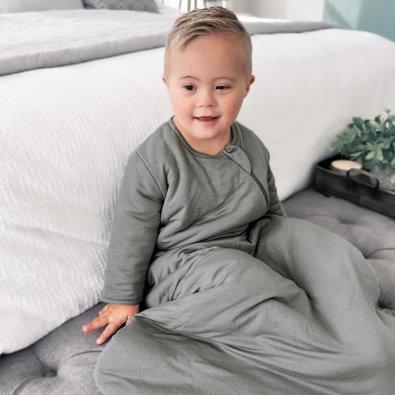 GUNAMUNA Unisex Long-Sleeve Sleep Sack, Wearable Sleep Bag for Babies and Toddlers, Soft Rayon, 1.0 TOG, 3 to 36 Months