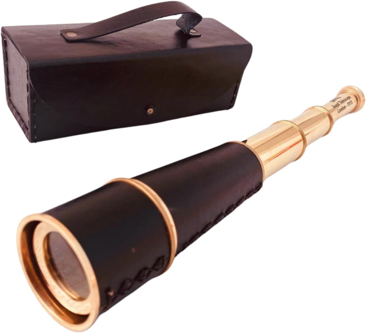 Vintage Spyglass Decorative Telescope 18" | Pirate Spyglass Scout Gift Ship Captain 1915 Royal Telescope London Prop Gift for Men Boys Women