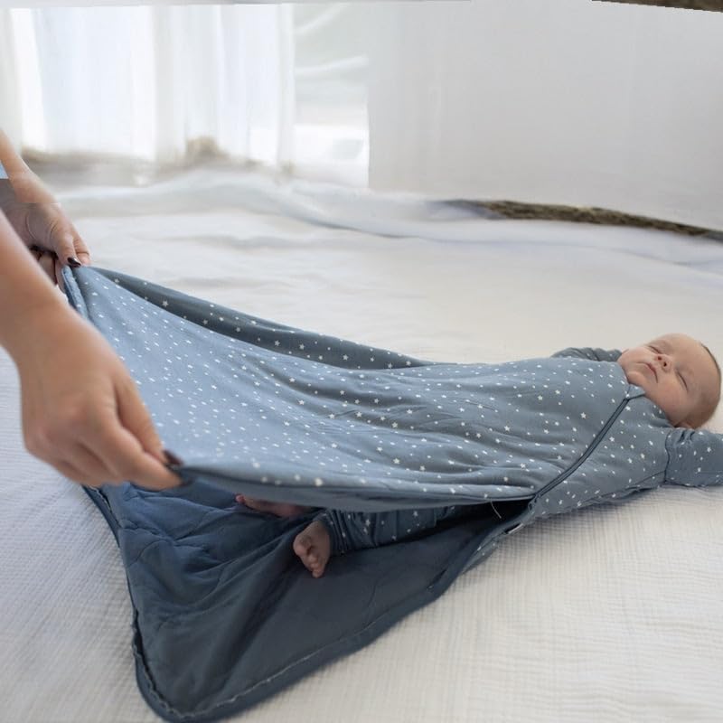 GUNAMUNA Unisex Long-Sleeve Sleep Sack, Wearable Sleep Bag for Babies and Toddlers, Soft Rayon, 1.0 TOG, 3 to 36 Months