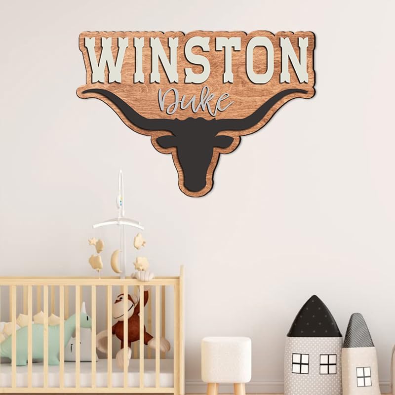 Personalized Western Baby Nursery Decor - Custom Layered Name Sign, Wooden Gift
