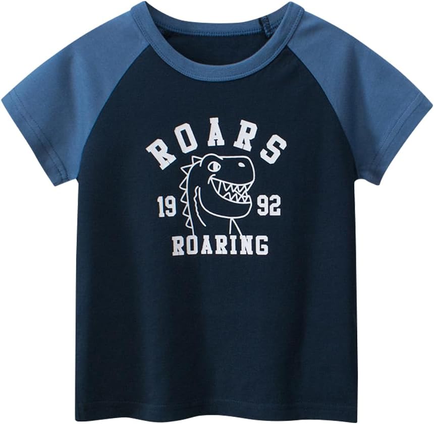Boys' 4-Pack Excavator Short Sleeve Crewneck T-Shirts Top Tee Size 2-7 Years Toddler Boys' Value Pack Cotton T-Shirt