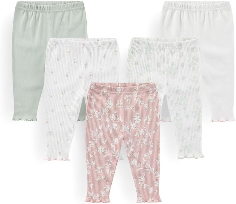Unisex Baby Boy Girl Pants Sets Cotton Soft Infants Bottoms Casual 5 Pack 0-12 Month Babies' Leggings