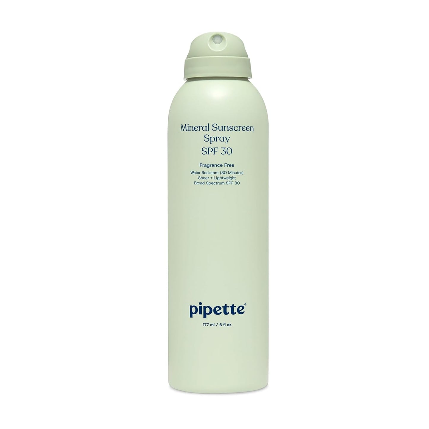 Pipette Baby Mineral Sunscreen Spray SPF 30, Broad Spectrum with Non-Nano Zinc Oxide, Water Resistant UVB/UVA Non-Toxic Sun Protection for Kids & Sensitive Skin, 6 oz
