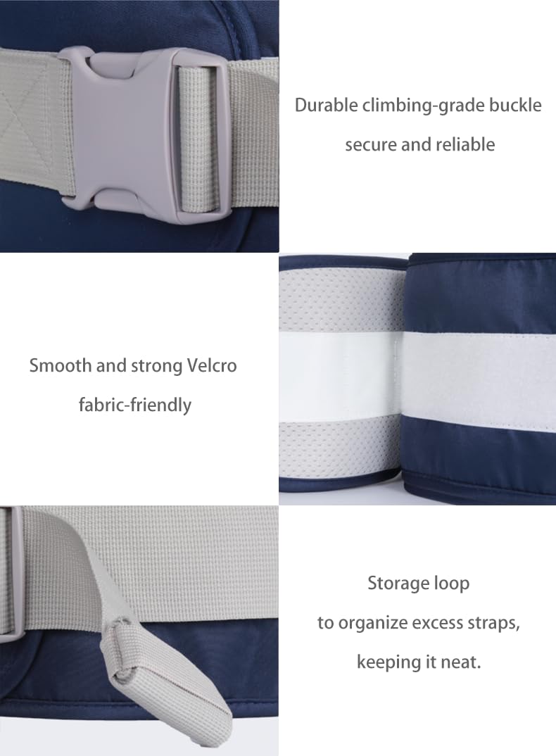 Baby Hip Seat Carrier Baby Waist Stool for Child Infant Toddler with Adjustable Strap Buckle Pocket Soft Inner Huge Storage (Grey)