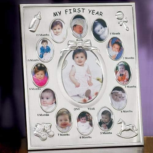 Lawrence Frames 830080 Silver Plated My First Year Picture Frame