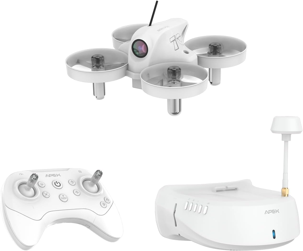 APEX FPV Drone Kit, Drone with Goggles,Brushed FPV Racing drone for Beginners,Low-Latency 5.8G Transmission, Drop-Resistant,VR70-2.0