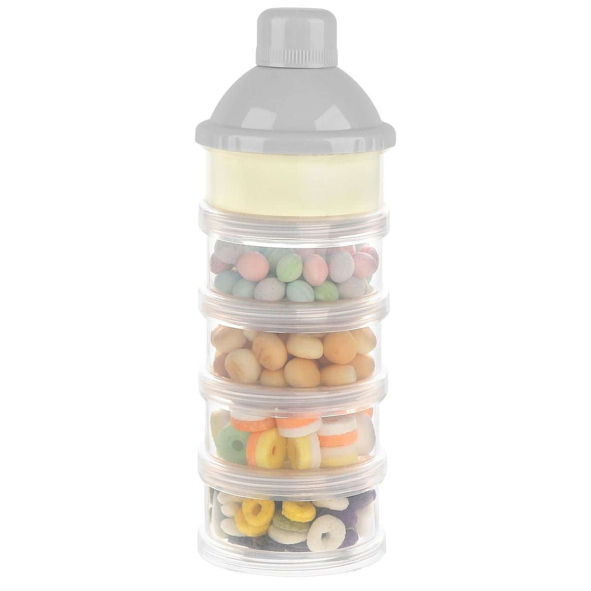 Accmor Formula Dispenser On The Go, 5 Compartments Stackable Formula Container for Travel, Baby Milk Powder Kids Snack Container, BPA Free