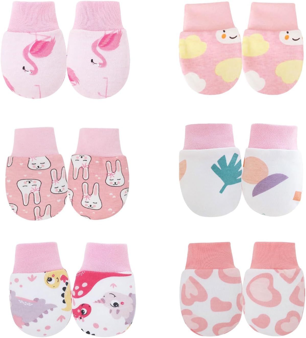 No Scratch Baby Mittens Newborn Infant Toddler Mittens Soft Elastic Wrist Gloves Mitten for 0-6 Months Boys Girls