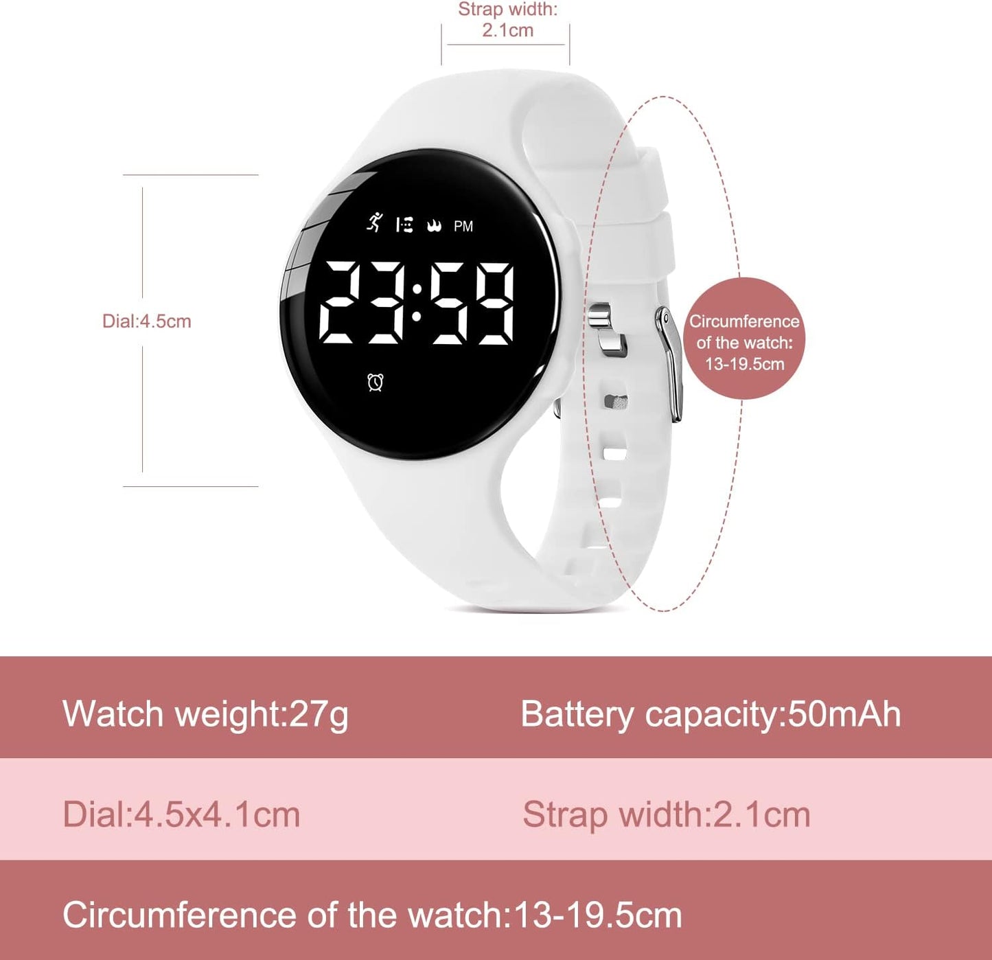 Kids Watches for Girls Boys Digital Sport Watch with Step Counter Pedometer Vibration Alarm Clock, No App Waterproof Fitness Tracker Kids Watch Boys Girls Teens Students Ages 5-16