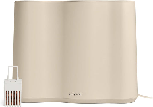 Vitruvi Cloud Humidifier for Bedroom | Large Humidifier Up to 600 sq ft | Cool Mist Humidifiers for Bedroom Quiet | Ultrasonic Humidifiers | 24 Hr Run Time - Oat